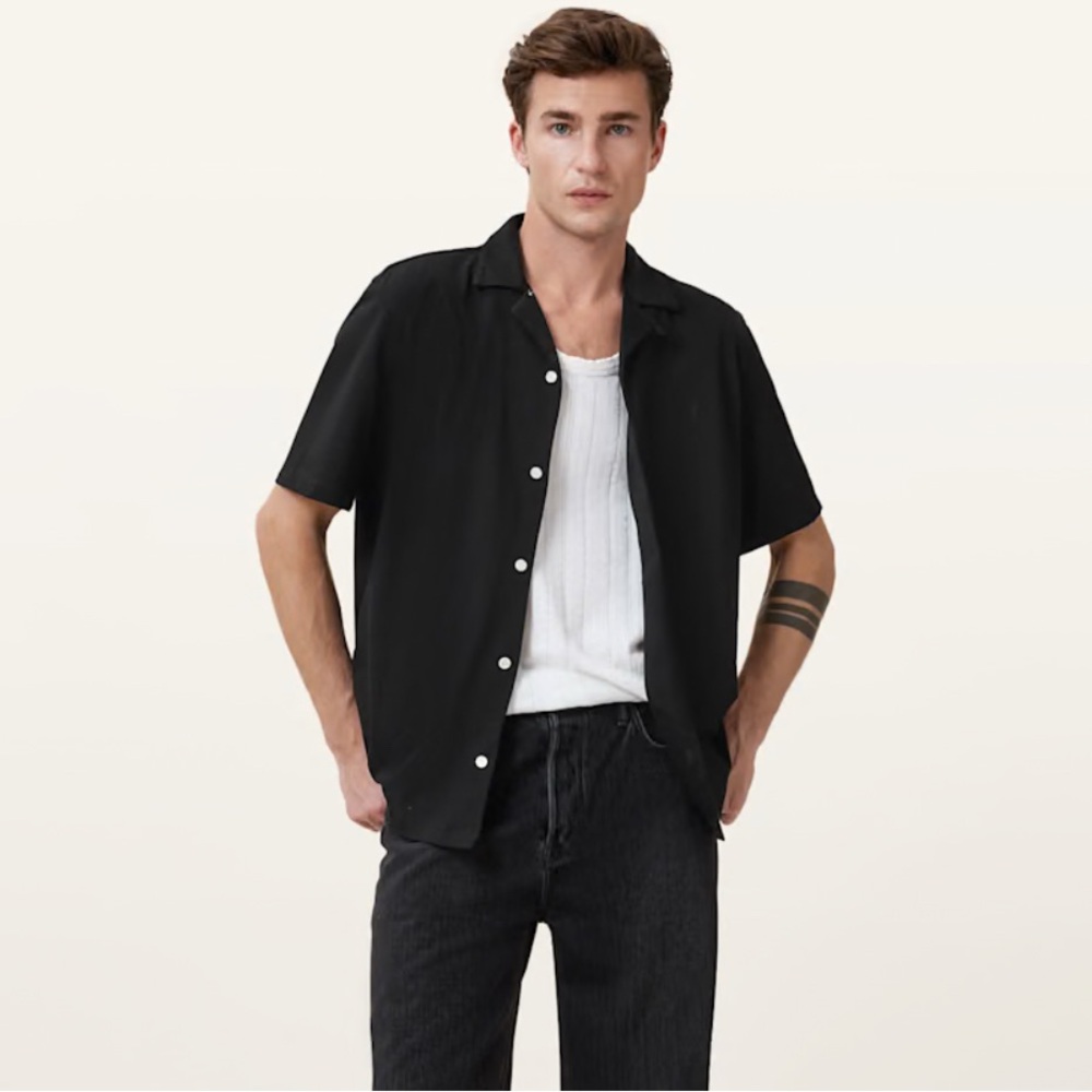 ALLSAINTS Hudson Relaxed Fit Ramskull Shirt